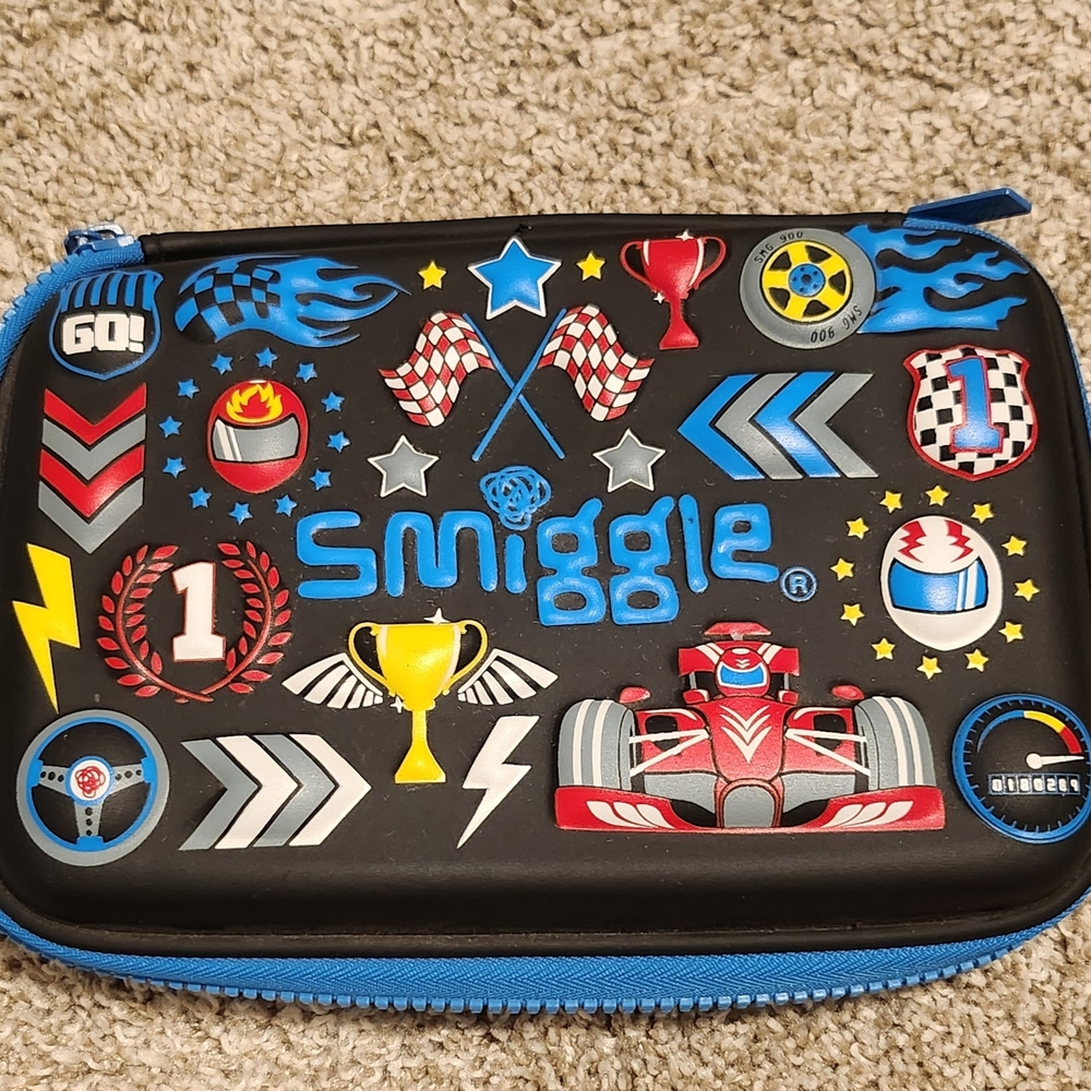 Black and Blue Racing Theme Pencil Case
